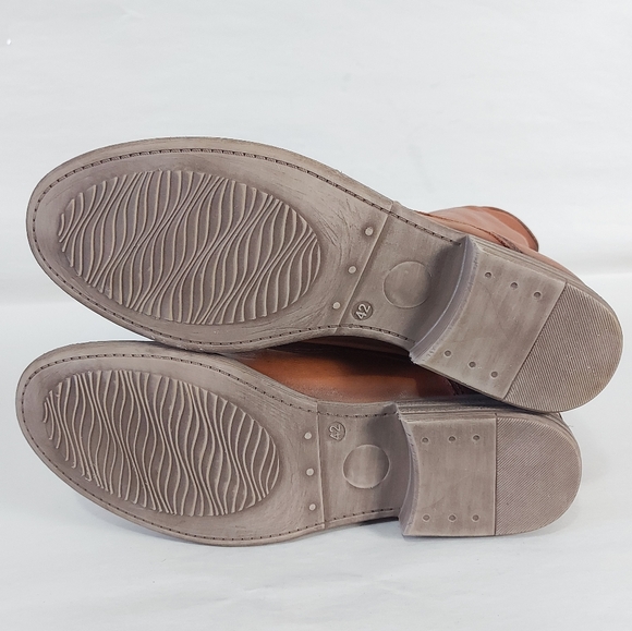 Maison Bulle Women Distressed Gypsy Hippie Mid-Calf Tan Leather Ankle Boots 42 - Picture 11 of 11